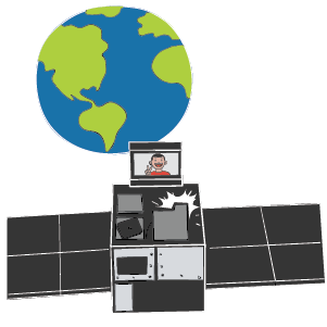 SAT GUS snaps a photo of your selfie with Earth in the background.